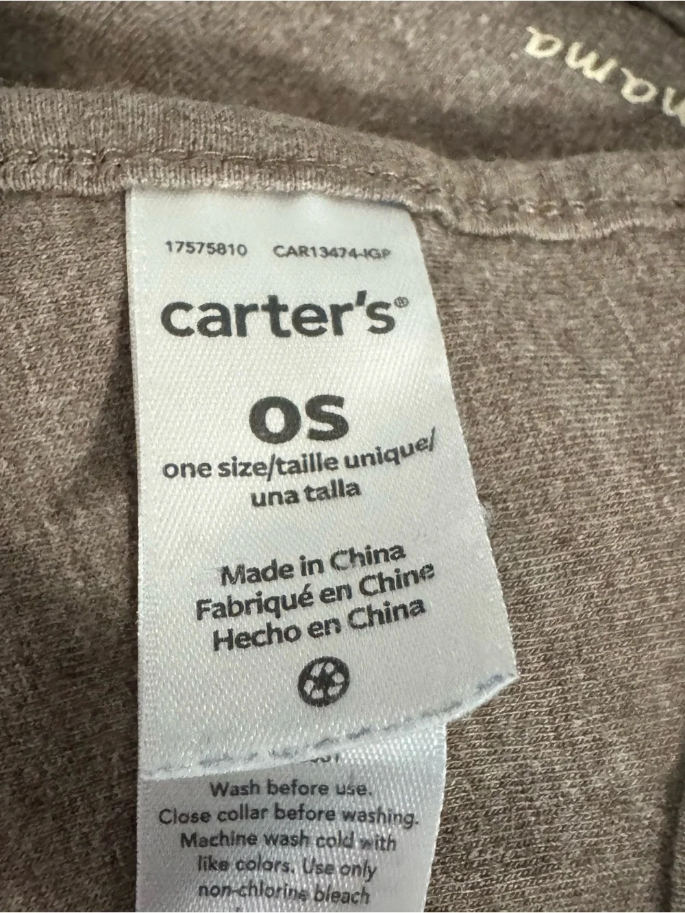Carter's Baby Bib Lot of 2 Gray Stripe Mama Dada Print Neutral Unisex